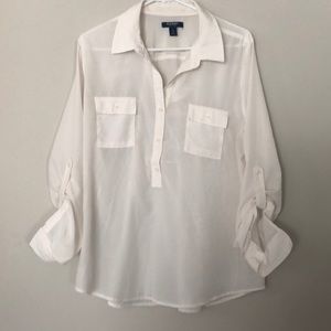 Oldnavh white button shirt
